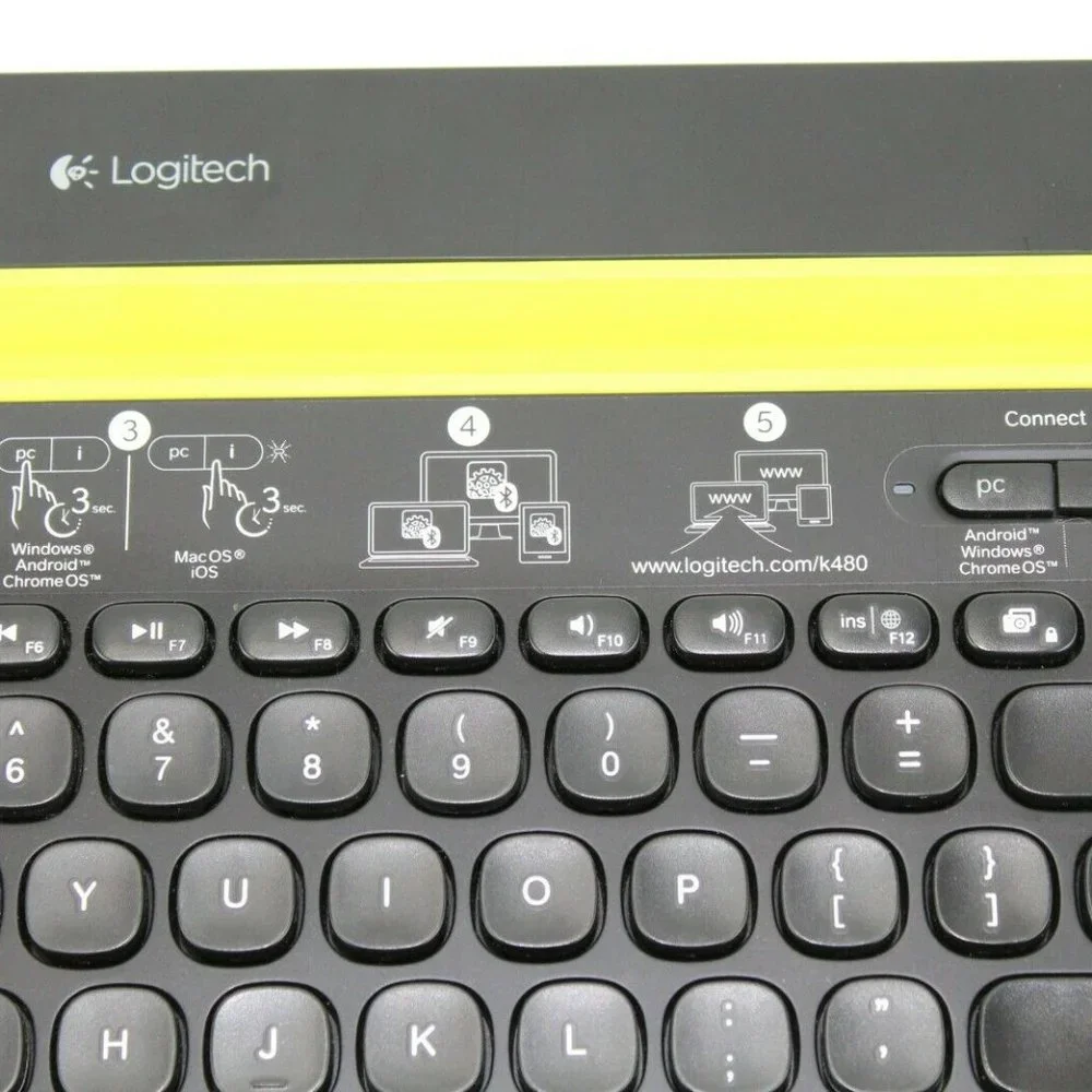 Logitech K480 920-006342 Black Bluetooth Wireless Mini Multi-Device Keyboard